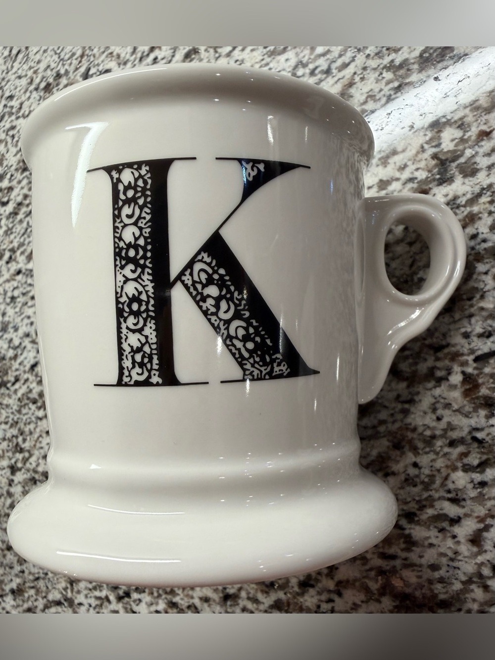 Anthropologie Homegrown‎ Monogram Initial K Coffee Mug Cup